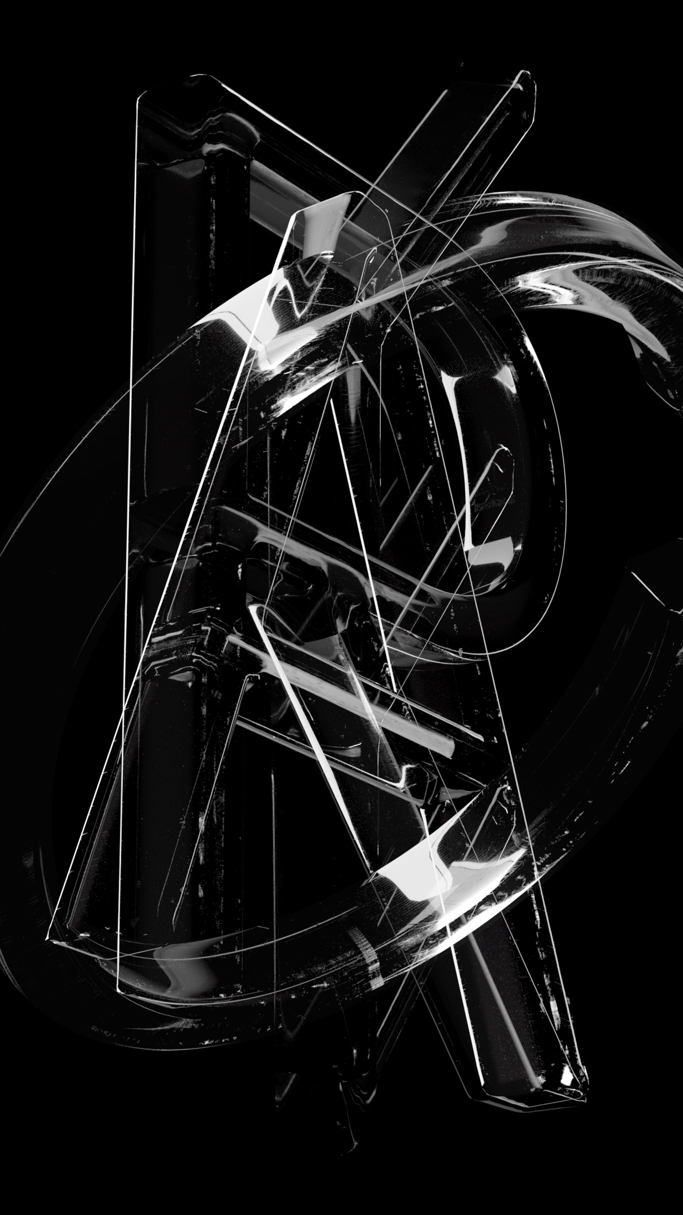 3D rendering, showing the letters ‘ACRE’ in a glass like material.