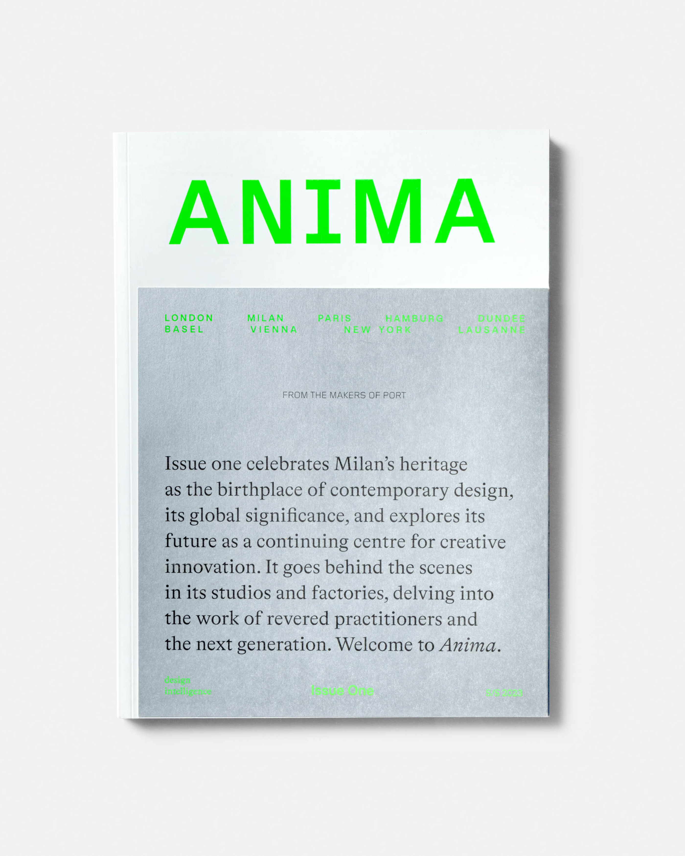 Front cover of Anima magazine on white background.