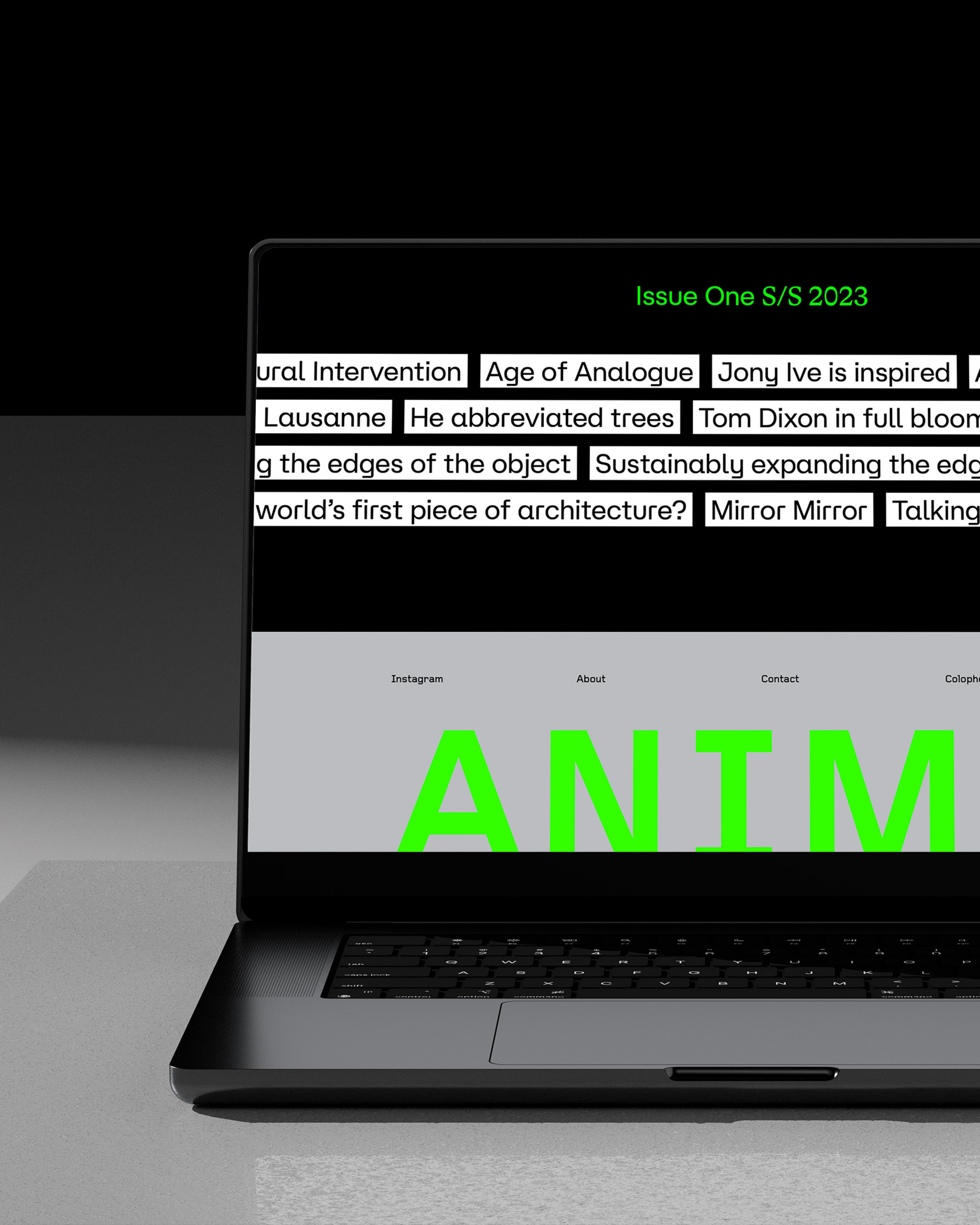 Anima website displayed on a laptop.